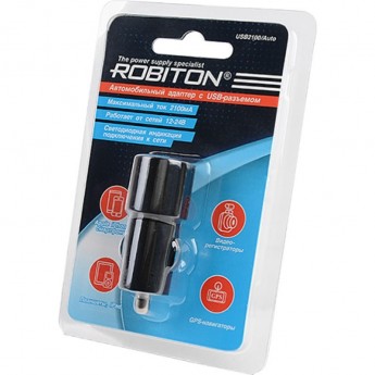 Адаптер/блок питания автомобильный ROBITON USB2100/Auto